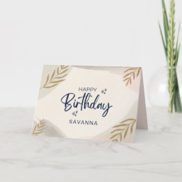 Tarjeta Color de agua suave estilo Feliz cumpleaños nombre