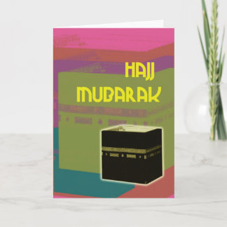 Tarjeta color de bloque hajj mubarakah