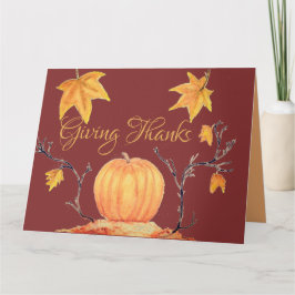 Tarjeta Color de la calabaza de Acción de Gracias