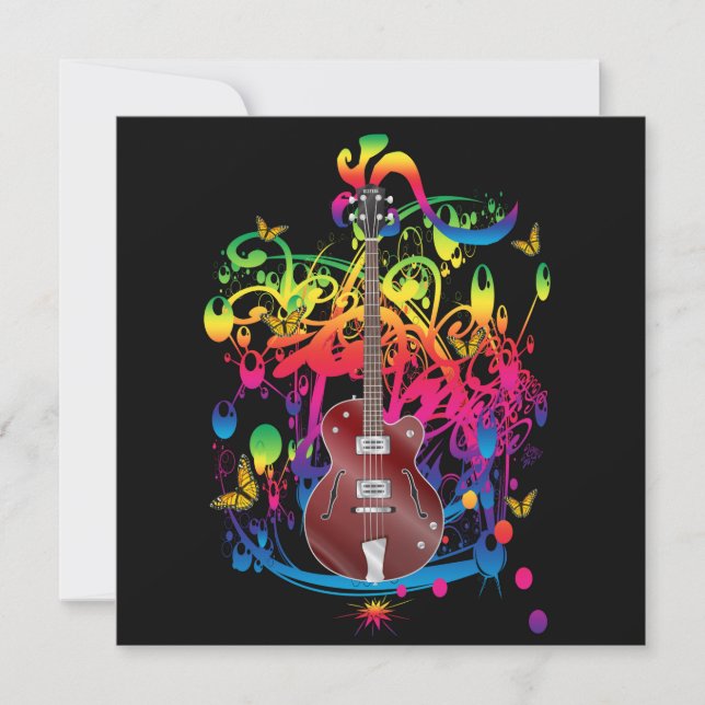 Tarjeta Color de la guitarra del bajo (Anverso)