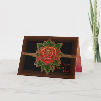 Tarjeta Color de rosa de cobre (personalizado para el Día