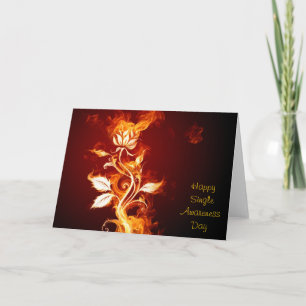 Tarjeta Color de rosa llameante - solo día feliz de la