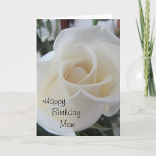 Tarjeta Color de rosa Mamá-Blanco del feliz cumpleaños