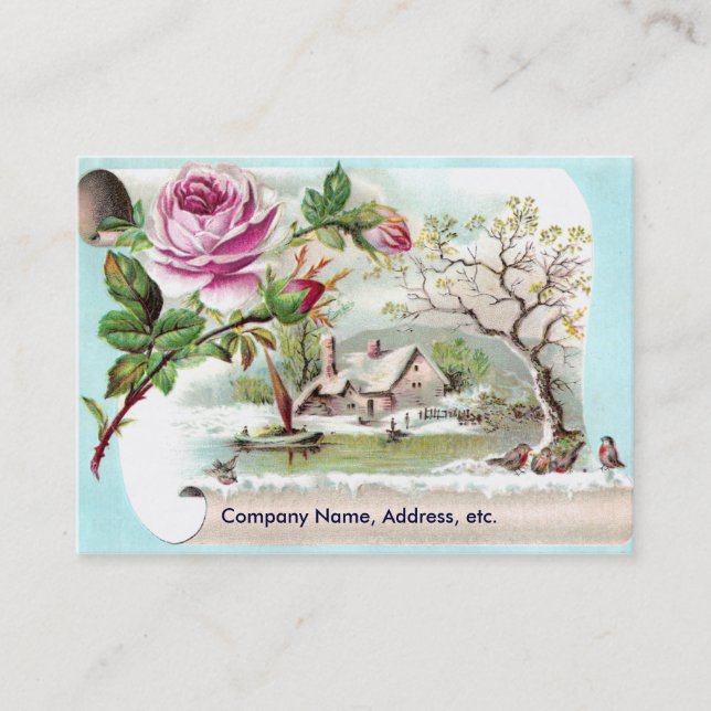 Tarjeta color de rosa rosada del comercio del (Anverso)