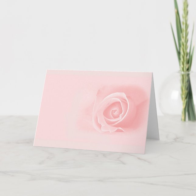 Tarjeta Color de rosa rosado suave (Anverso)