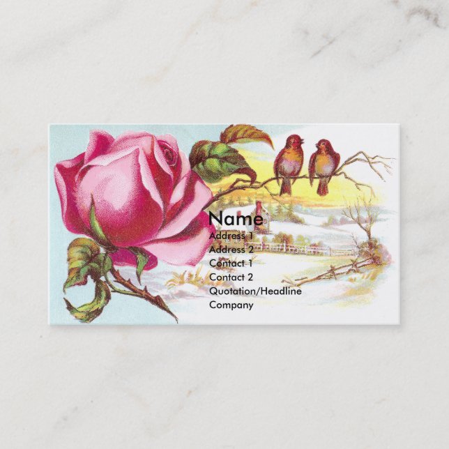 Tarjeta color de rosa y minúscula rosada del (Anverso)