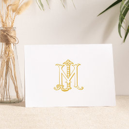 Tarjeta COLOR EDITABLE JM Monograma MJ Monograma Notecard