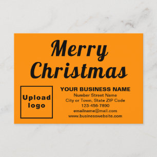 Tarjeta Color naranja   Navidad   Saludo plano pequeño