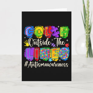 Tarjeta Color Outside The Lines Conciencia del Autismo Org