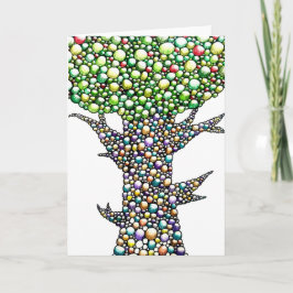 Tarjeta Color Pencil Bubbles Tree Drawing Art 