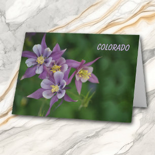 Tarjeta Colorado Columbine azul todo el saludo de la