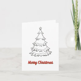 Tarjeta Colorea tu propia tarjeta, Feliz Navidad