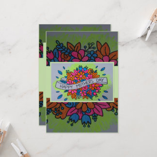 Tarjeta coloreada del día de la madre