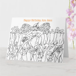Tarjeta Colorear libro Happy Birday Card Nombre personaliz