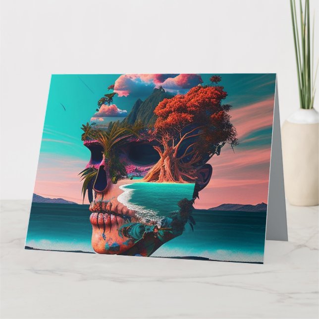Tarjeta Colored Skull Head (Anverso)