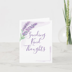 Tarjeta Colores de agua de lavanda que envían pensamientos