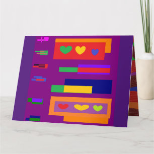 Tarjeta Colores de arte en bloque delante de los saludos d