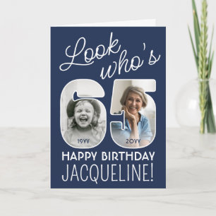 Tarjeta Colores de bricolaje • Mira quién cumple 65 Feliz