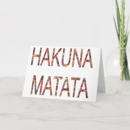 Tarjeta Colores de cosecha africanos Hakuna Matata