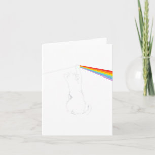 Tarjeta Colores de gato divertidos de música rock de gato