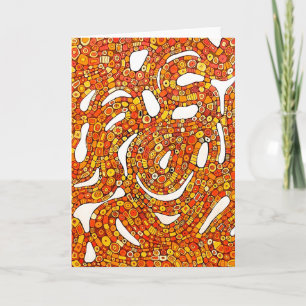 Tarjeta Colores de los 70 Rojo Naranja Amarillo Diseño Abs