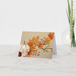 Tarjeta Colores de otoño en blanco