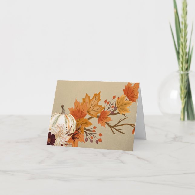 Tarjeta Colores de otoño en blanco (Anverso)