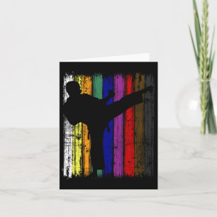 Tarjeta Colores del cinturón de Karate de Silhouette para