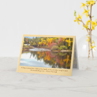 Tarjeta Colores Hermosos de Otoño, Reflejos en el Agua