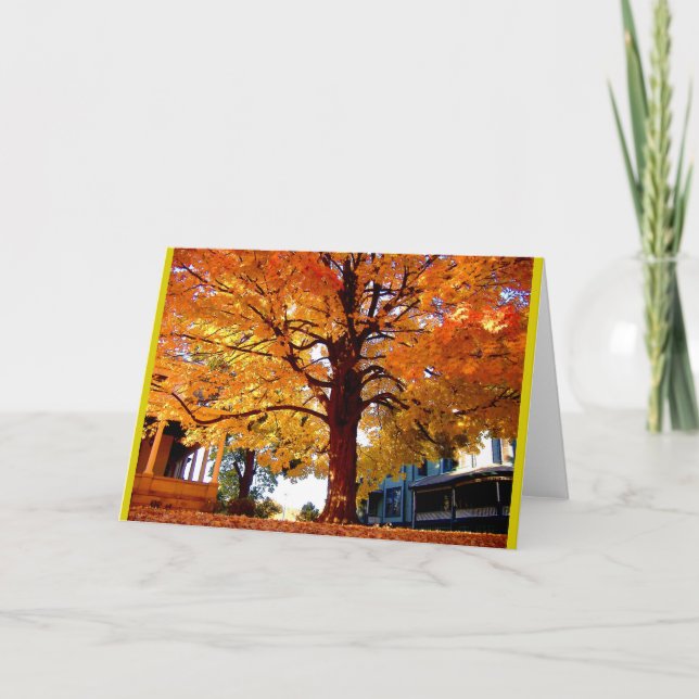 Tarjeta Colores majestuosos del árbol del otoño del árbol (Anverso)