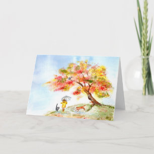 Tarjeta Colores otoñales Sakura