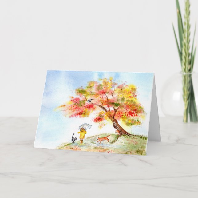 Tarjeta Colores otoñales Sakura (Anverso)