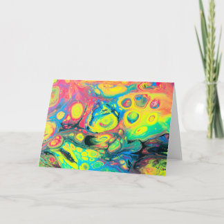 Tarjeta Colores primarios silvestres Arte fluido acrílico