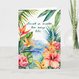 Tarjeta Colores Tropicales Brillantes para Decir Hola