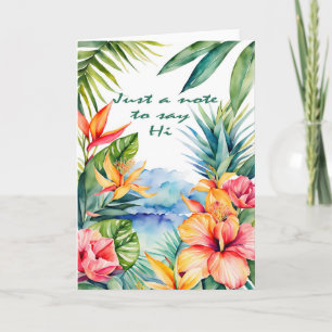 Tarjeta Colores Tropicales Brillantes para Decir Hola