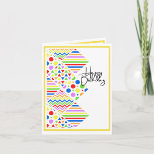 Tarjeta Colores y patrones brillantes - Cumpleaños