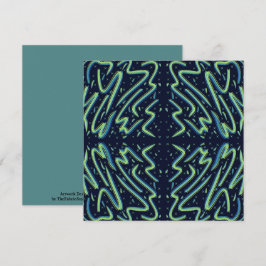 Tarjeta Colorful Abstract Psychedelic Stringy Pointed Art