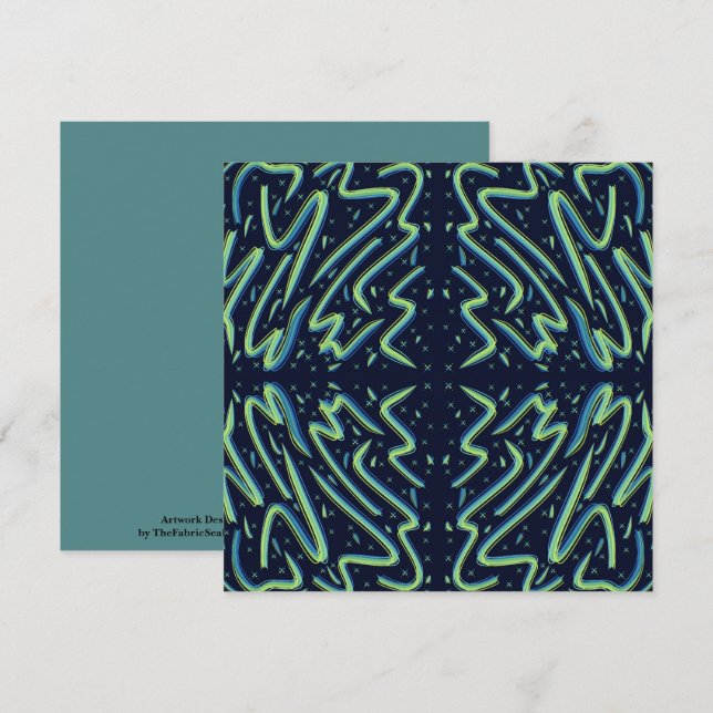 Tarjeta Colorful Abstract Psychedelic Stringy Pointed Art (Anverso / Reverso)