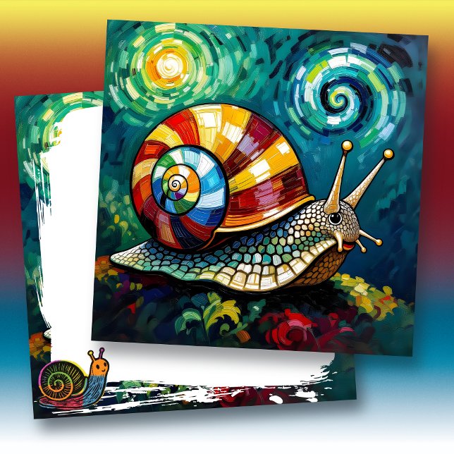 Tarjeta Colorful and Vibrant Impasto Snail Blank (Subido por el creador)