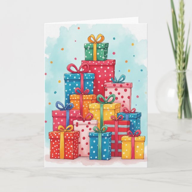 Tarjeta Colorful Birthday Gifts Card (Anverso)