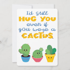 Tarjeta Colorful Cactus moderno y divertido Valentine