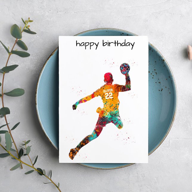 Tarjeta Colorful Handball Player (Subido por el creador)