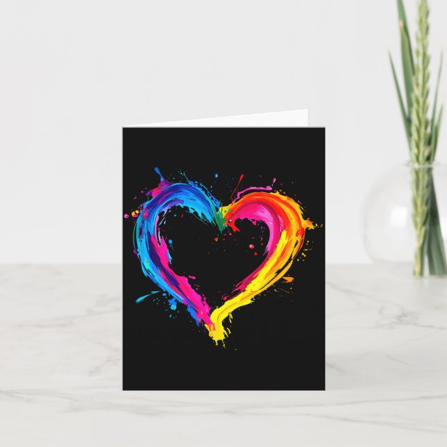 Tarjeta Colorful Heart Love Valentines Day  (Anverso)
