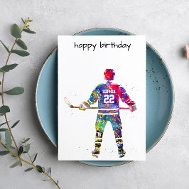Tarjeta Colorful Hockey Player