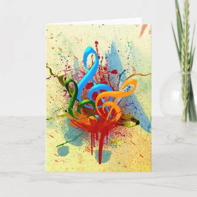 Tarjeta Colorful Music Notes (Anverso)