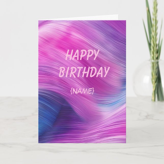 Tarjeta Colorful Swirl Personalized Name  (Anverso)