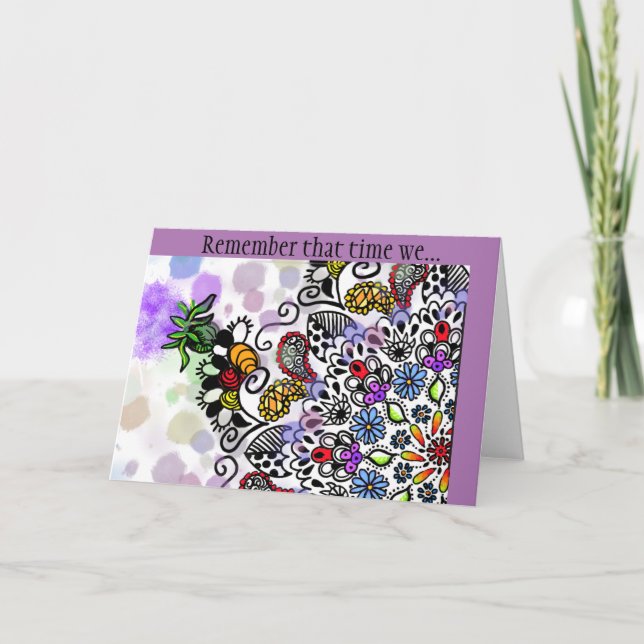 Tarjeta Colorful Tangle, recuerda cuando...Tarjeta (Anverso)