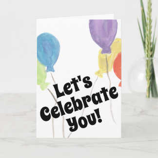 Tarjeta Colorful Watercolor Balloon Celebration Card