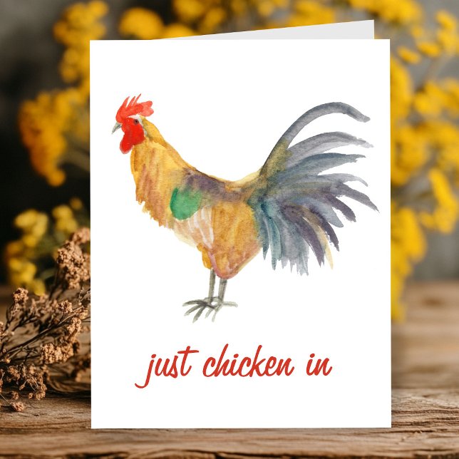 Tarjeta Colorida acuarela de pollo (Just Chicken In Colorful Chicken Watercolor Funny Greeting Card
)