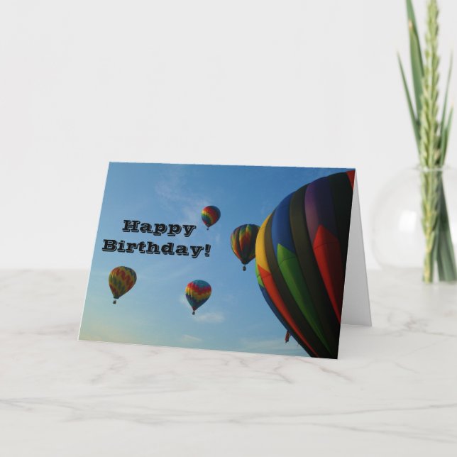 Tarjeta colorida de los globos del feliz (Anverso)